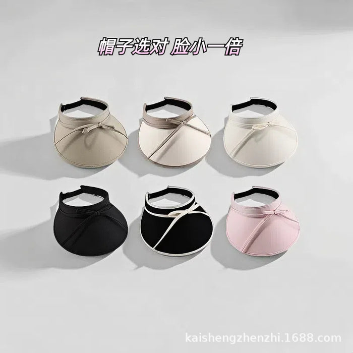 Wholesale Sunscreen strap bow, empty top riding sun hat