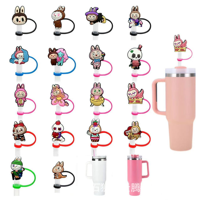 Wholesale 10pcs silicone suction pipe large diameter cartoon cute dust plug