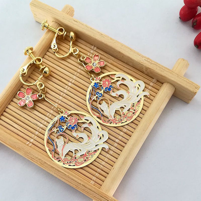 Wholesale Ethnic Style Peacock Long Earrings JDC-ES-Msy007