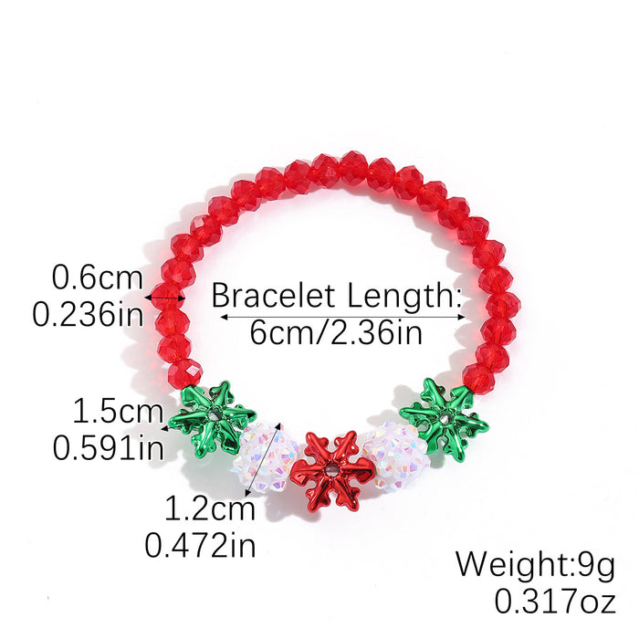 Wholesale Christmas Hand Jewelry Acrylic Pendant Christmas Braided Bracelet Snowflake Snowman Christmas Bracelet