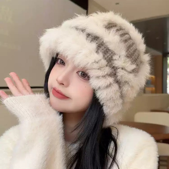 Wholesale Knitted fisherman ear protection, knitted warm woolen hat, plush hat