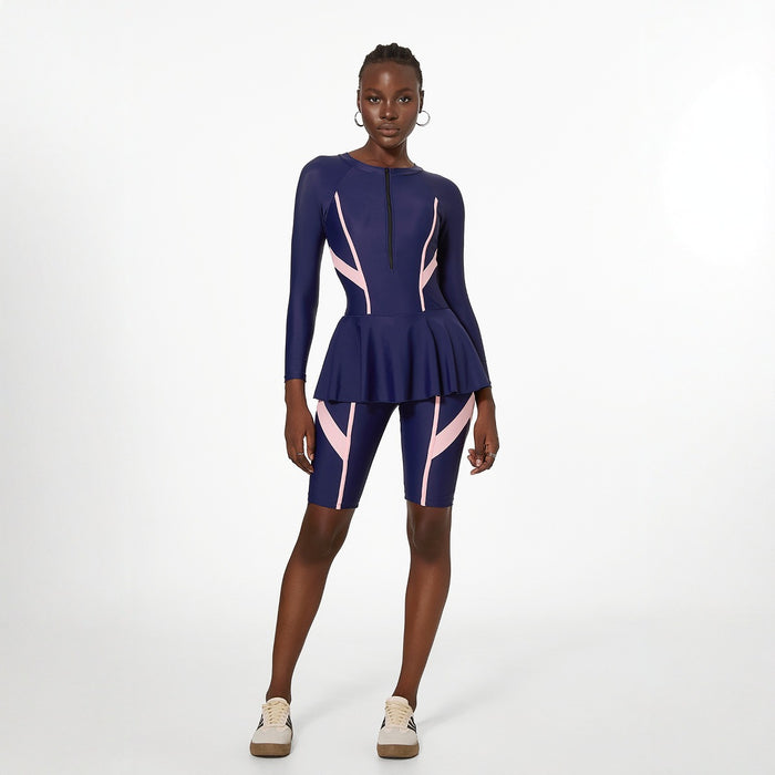 Wholesale Swimsuit one-piece skirt style swimsuit long sleeved sunscreen foam swimsuit