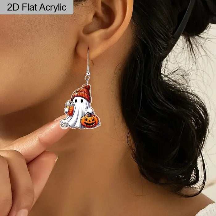 Wholesale Trendy  Pumpkin Ghost Acrylic Earrings Fashion Accessory MOQ≥2
