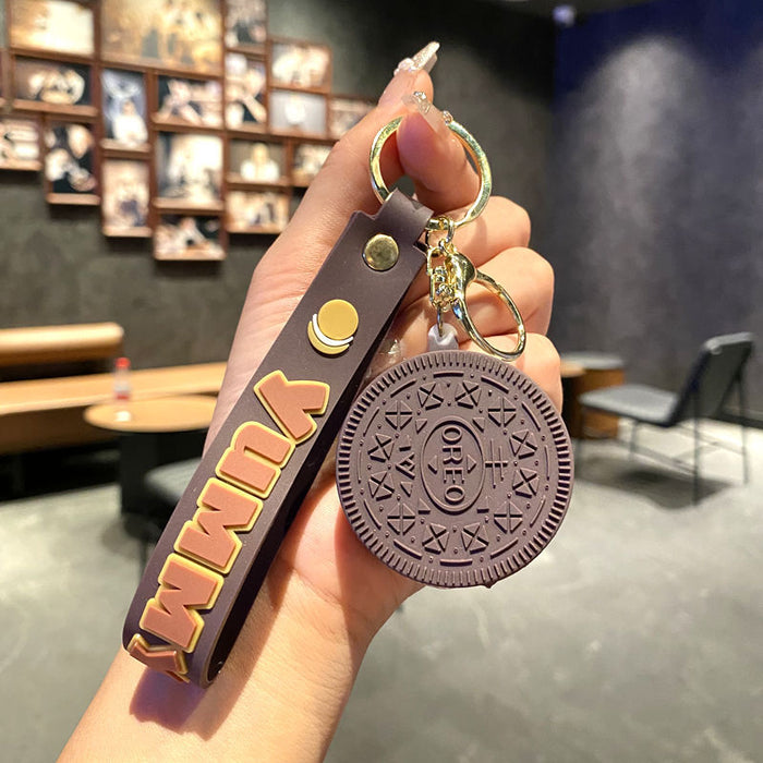 Wholesale Biscuit keychain school bag pendant cute creative couple bag pendant