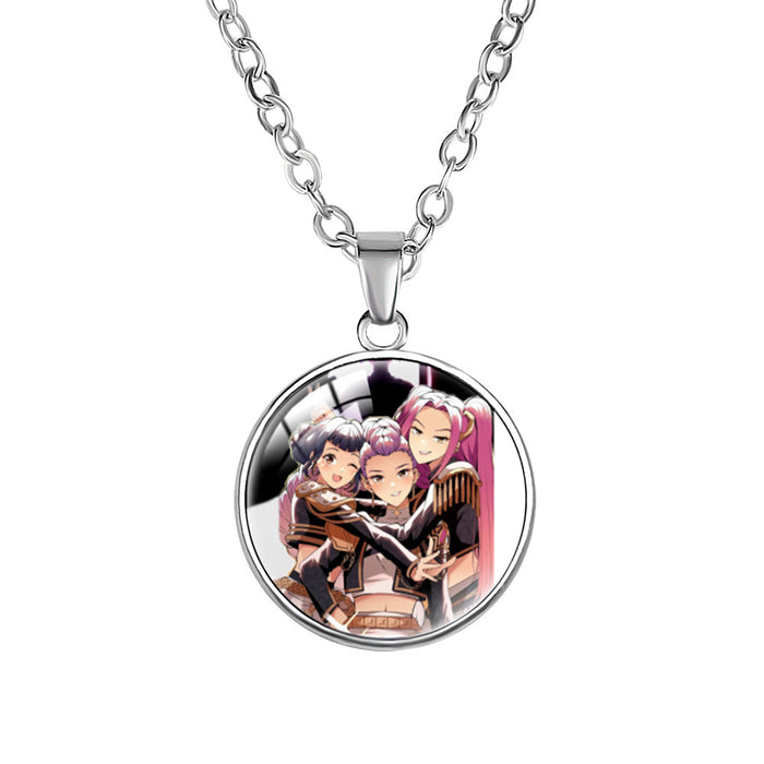 Wholesale KPOP Anime Crystal Pendant choker necklace