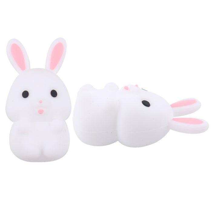 Wholesale Cartoon 3D Little White Rabbit Silicone Focal Beads JDC-BDS-GuangTian009