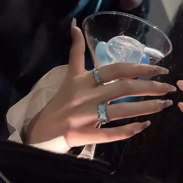 Wholesale Drip glazed open ring, new style, light luxury, niche design, simple and minimalist