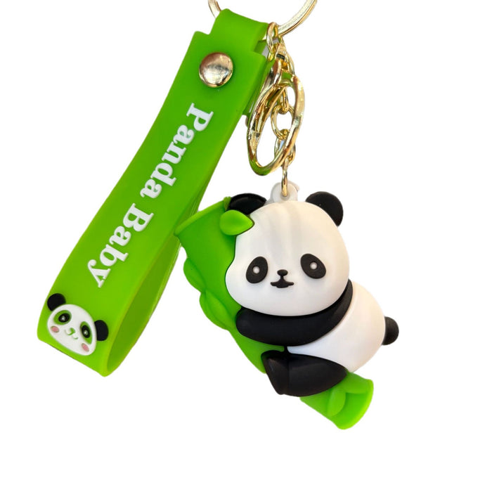 Wholesale Bamboo Panda Silicone Cartoon Doll Keychain JDC-KC-PengYu022