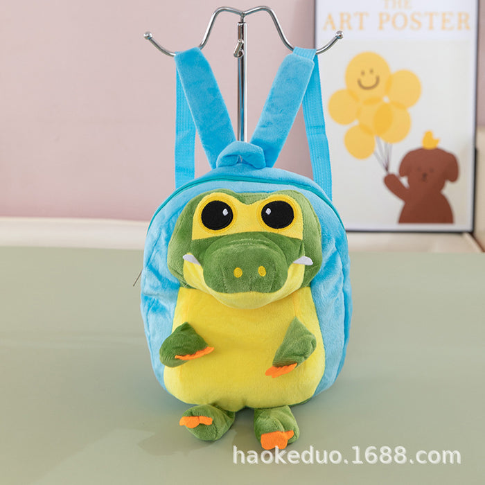 Wholesale Plush small backpack kindergarten school bag cartoon cute girl boy plush backpack