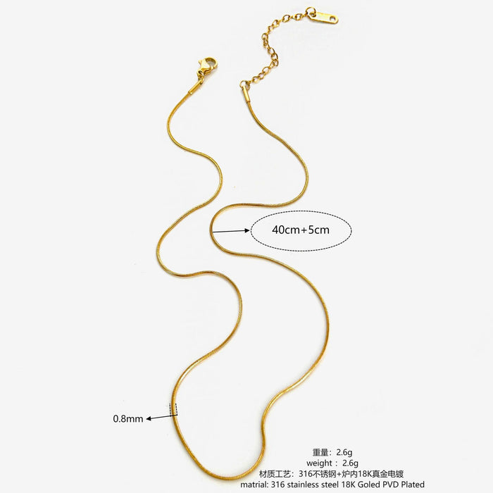 Wholesale Trendy Design Stainless Steel Snake Bone Love Necklace Fashionable Stacked Personalized Necklace