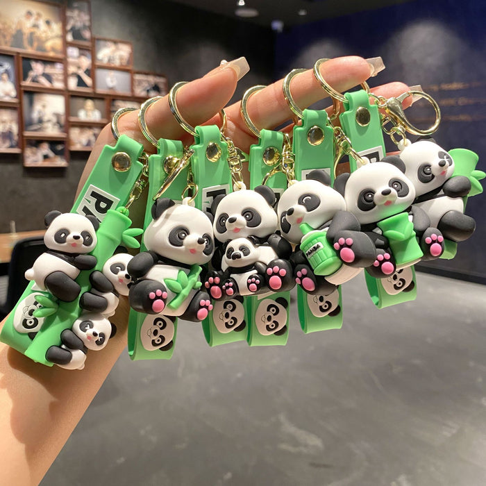 Wholesale Silicone Panda Keychain Decorative Bag Charm