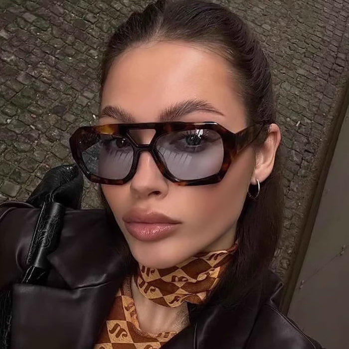 Wholesale Large frame polygonal sunglasses for women, fashionable and personalized sunglasses, internet famous retro street photography glasses