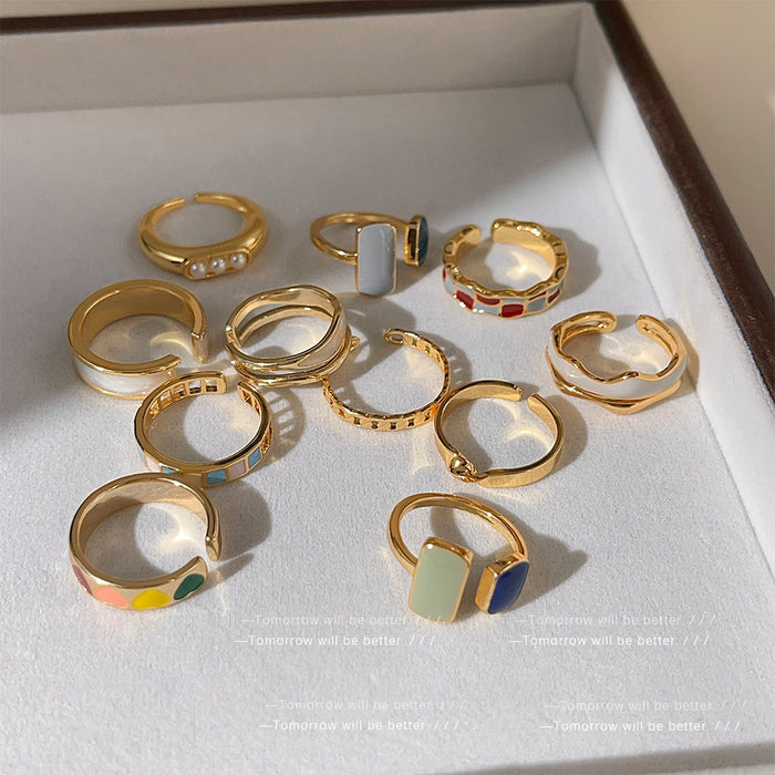 Wholesale Vintage fashion ring with niche design and adjustable opening for personality