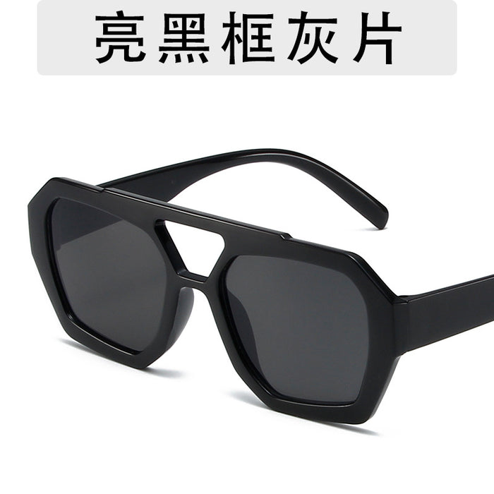 Wholesale Fashion Sunglasses Large Frame Double Beam Sunglasses Leopard Pattern Color Personalized Wearing Glasses