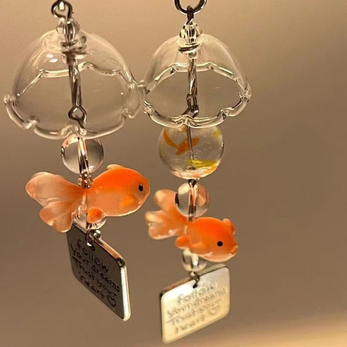 Wholesale Goldfish Dream Hand-made Beaded Pendant Small Fish Mobile Phone Chain