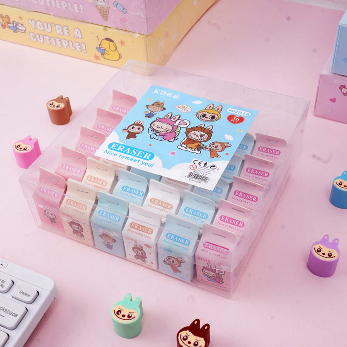 Wholesale Cartoon Milk Box Eraser Creative Cute Sliced Eraser