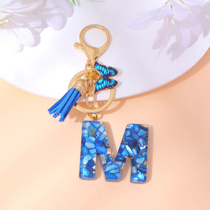 Wholesale Letter Keychain Tassel Butterfly Girl Bag Pendant