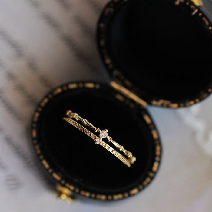 Wholesale Small and niche, light luxury, simple index finger ring, pure silver two-layer ring, women's fashionable, versatile, personalized bracelet