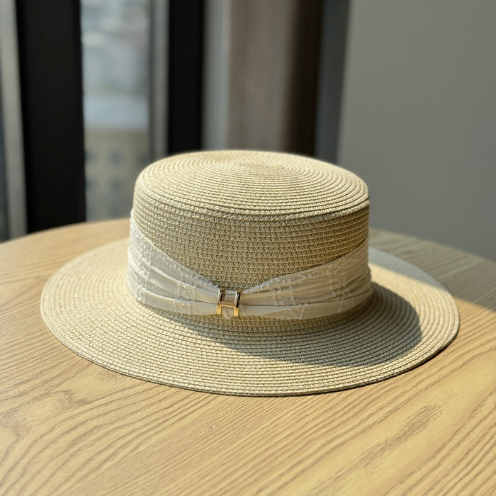 Wholesale Flat Top Straw Hat Summer Sunshade Sun Protection Straw Fashion Trendy