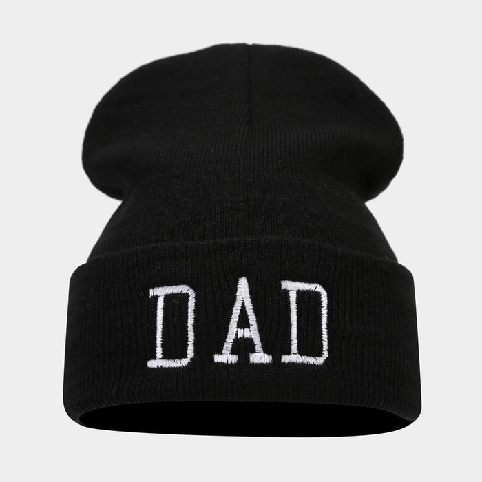 Wholesale DAD MOM Letters Embroidered Acrylic Warm Knitted Hat JDC-FH-LvYi053