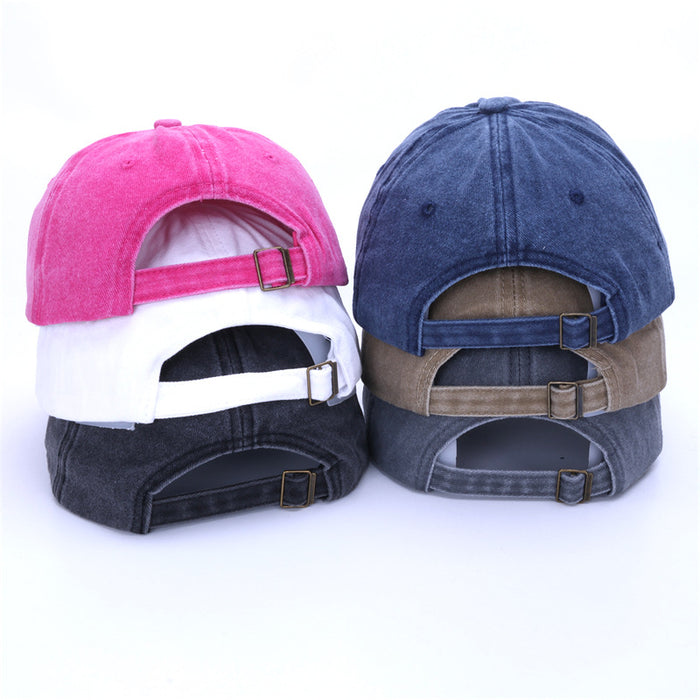 Wholesale Washed cotton baseball cap, retro casual sports duckbill cap, embroidered letter men's and women's hats