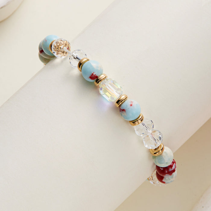 Wholesale twelve constellation bracelet imitation natural stone beaded bracelet color stone constellation paper card bracelet