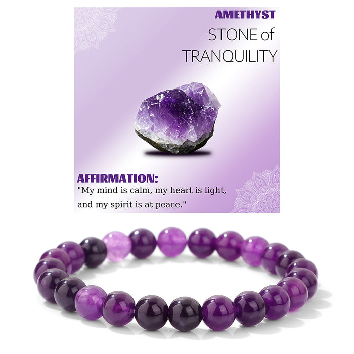 Wholesale 8mm stone bead bracelet with elastic cord a new design for couples