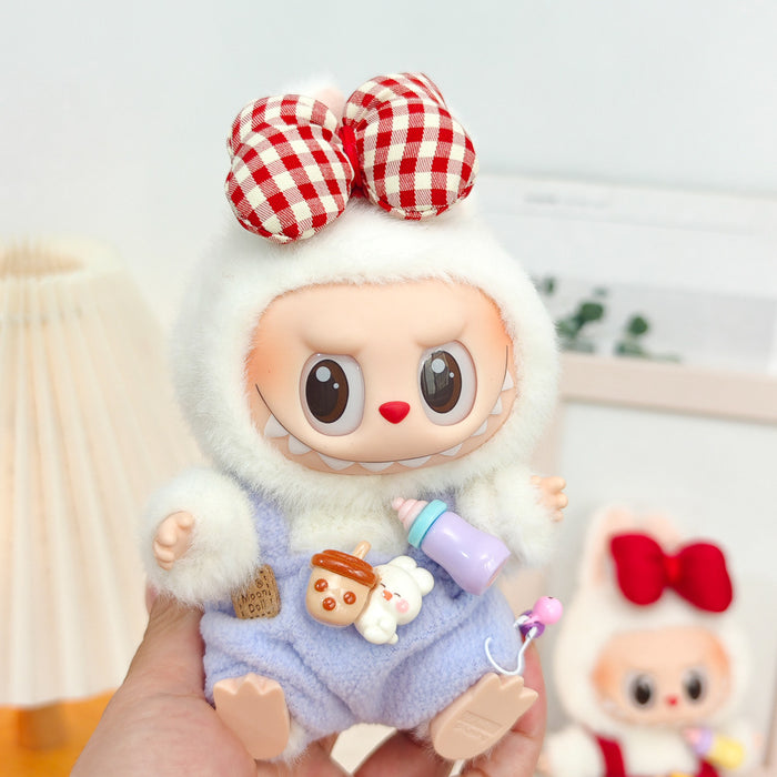 Wholesale Sitting 15cm Party Clothes Mini Doll Clothes Sweet Pink Strap Pants