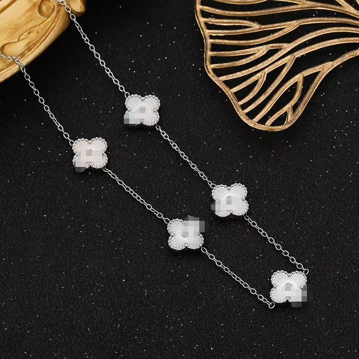 Wholesale Stainless Steel Clover Bracelet Simple Versatile Collarbone Chain