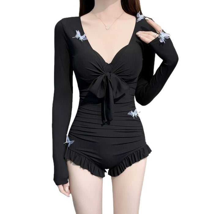 Wholesale Advanced sexy swimsuit vacation one-piece conservative long sleeved