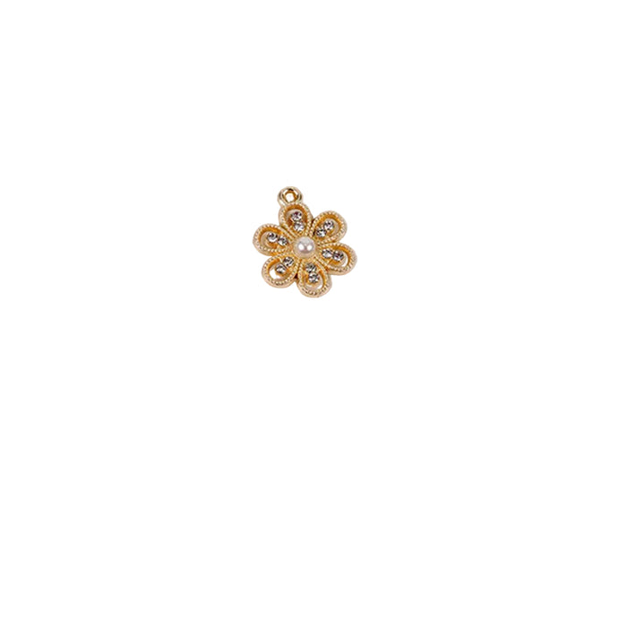 Wholesale 100 PCS Alloy inlaid pearl earring charms accessories