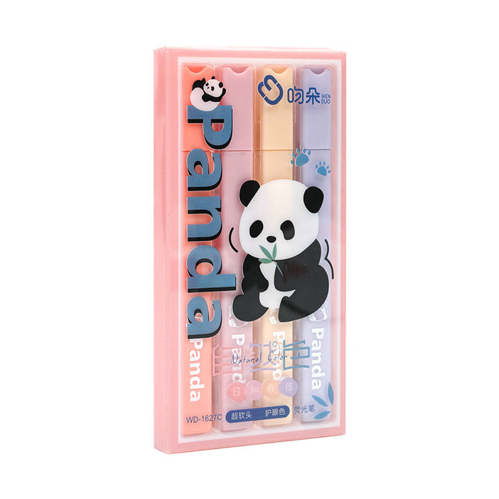 Wholesale Panda Highlighter Cute Cartoon Color Hand Account Pen Marking Pen