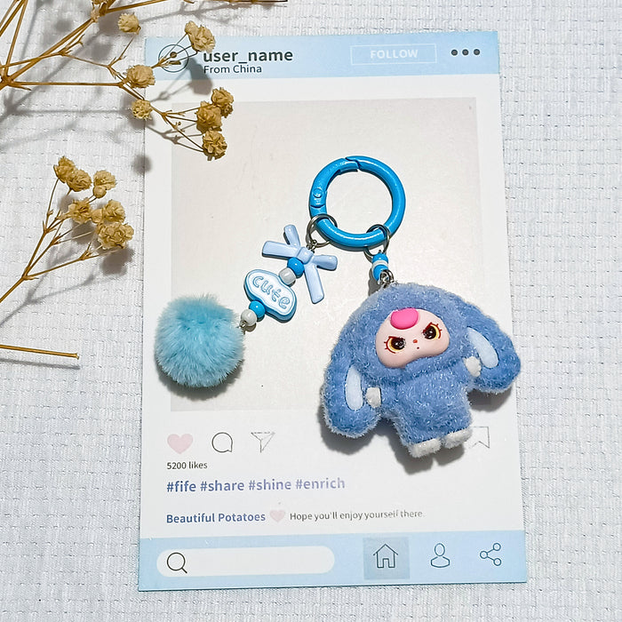 Wholesale Flocking jewelry accessories cartoon cute keychain bag pendant cute small pendant