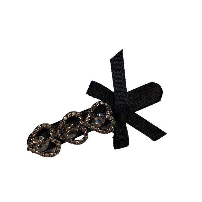 Wholesale Rhinestone Bow Ribbon Black Hair Clip JDC-HC-HonW001