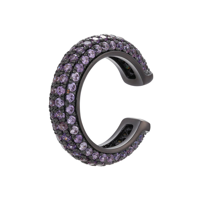 Wholesale Gold Plated Copper Ear Cuff with Colored Zircon Simple Style Fashion Accessory MOQ≥2