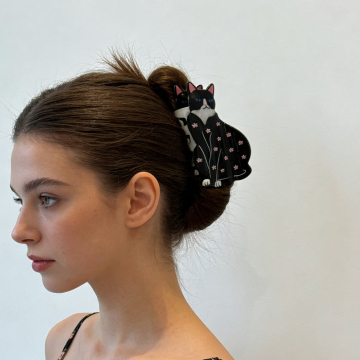 Wholesale Cute Cat Shape Flower Claw Hair Clip for Everyday Styling Hair Accessory MOQ≥2