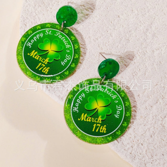 Wholesale Earrings Sparkling Pink Lucky Grass Eardrops Earrings Accessories