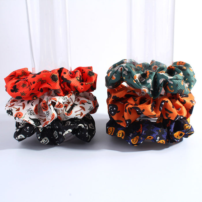 Wholesale Halloween Colorectal Pumpkin Hair Rope Skull Hair Accessories Women