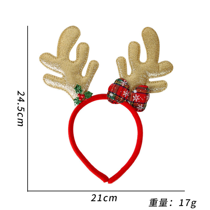 Wholesale Christmas headband elk horn five star headband Christmas decorations children plastic head buckle party decoration supplies