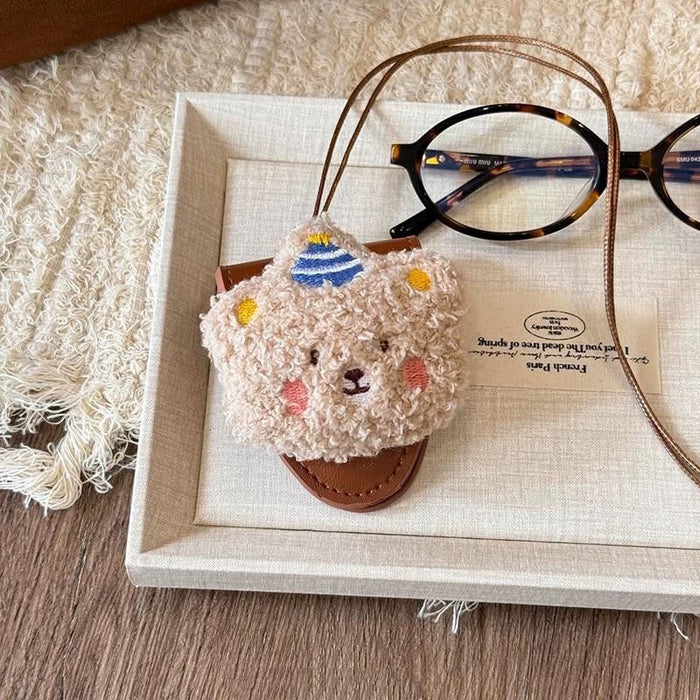 Wholesale Eyeglasses clip with a cute plush doll pendant eyeglasses case necklace
