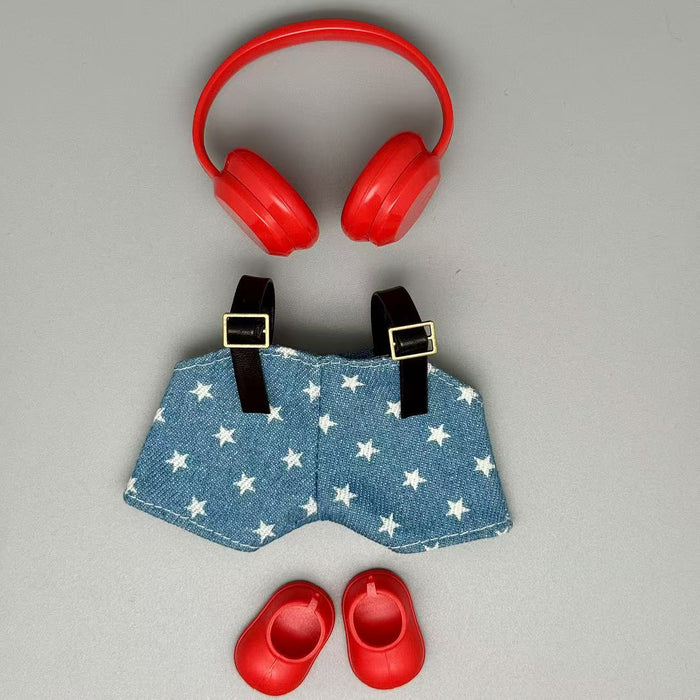 Wholesale Kola doll clothes set with headphones and vinyl doll clothes