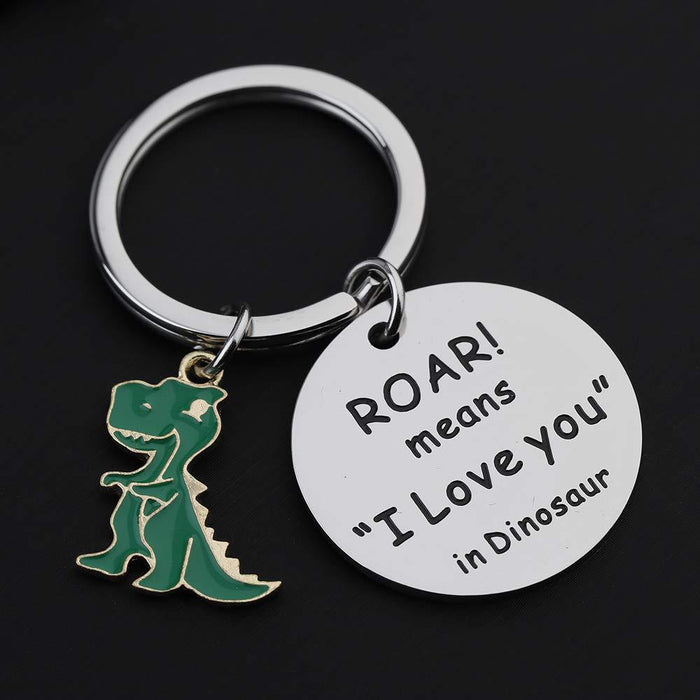 Wholesale Roar Means I Love You in Dinosaur Stainless Steel Couple Keychain