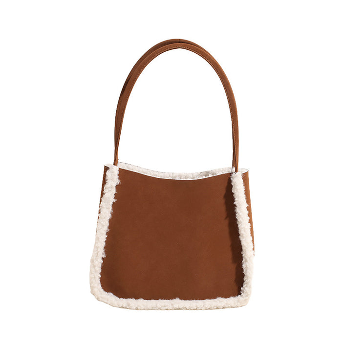 Wholesale Large capacity versatile plush one shoulder armpit bag, commuting tote bag