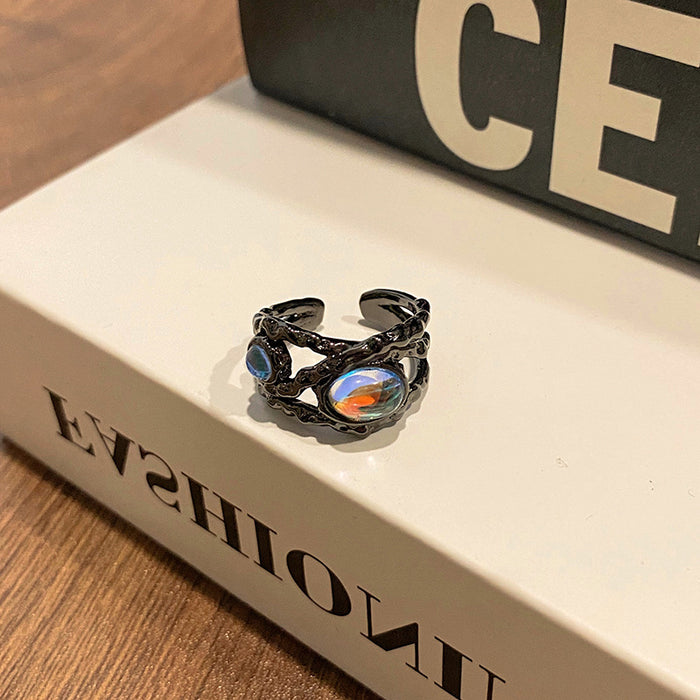 Wholesale Personalized dual tone ring, niche index finger ring