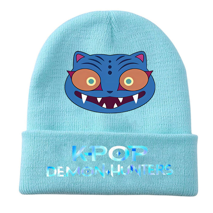 Wholesale Stylish knitted hat rolled brim and printed knit