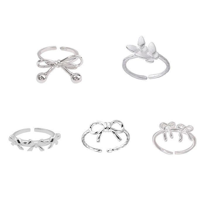 Wholesale Simple geometric lines, versatile layering, open mouth ring, index finger ring