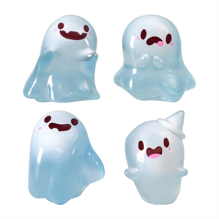 Wholesale Resin Glow-in-the-Dark Ghost Cartoon Keychain Desk Decoration Birthday Gift MOQ≥3