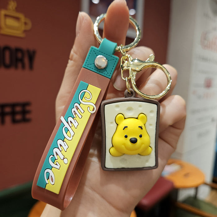 Wholesale Cartoon bear keychain pendant couple bag ornaments bear doll car key chain small gift