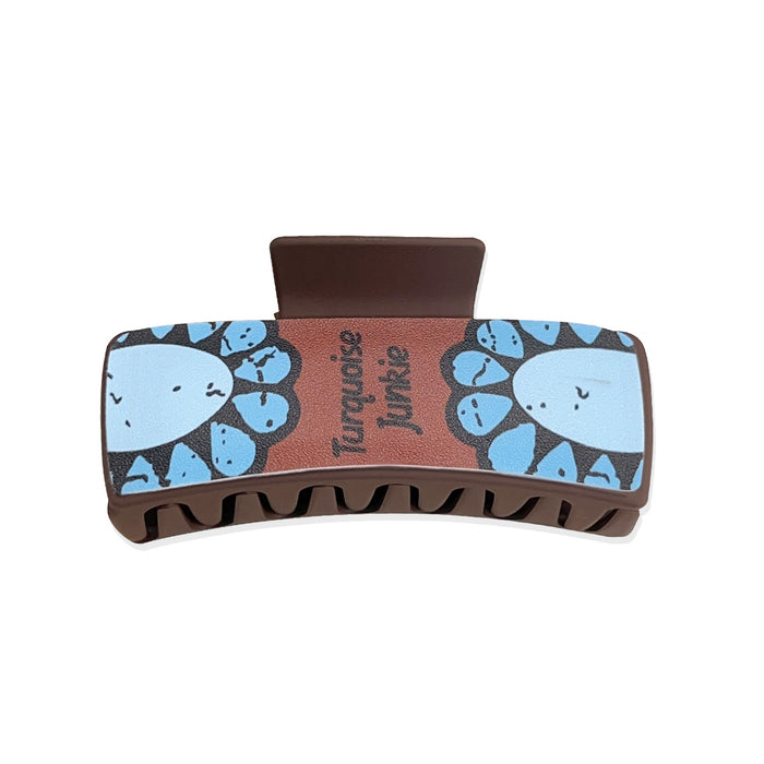 Wholesale Western Cowboy Style Retro Playing Card Hair Accessories Hairpin Leather Printed Shark Clip Grabber