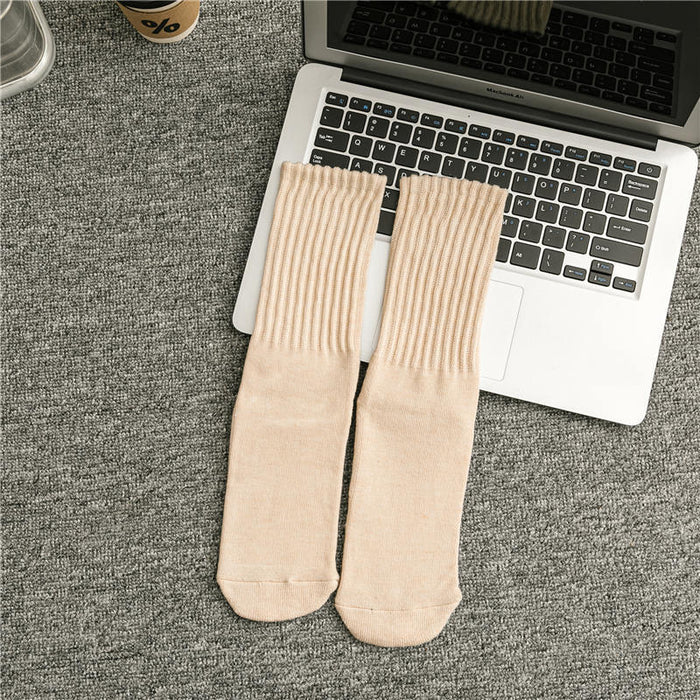 Wholesale Stacking casual socks with breathable cotton in the middle tube